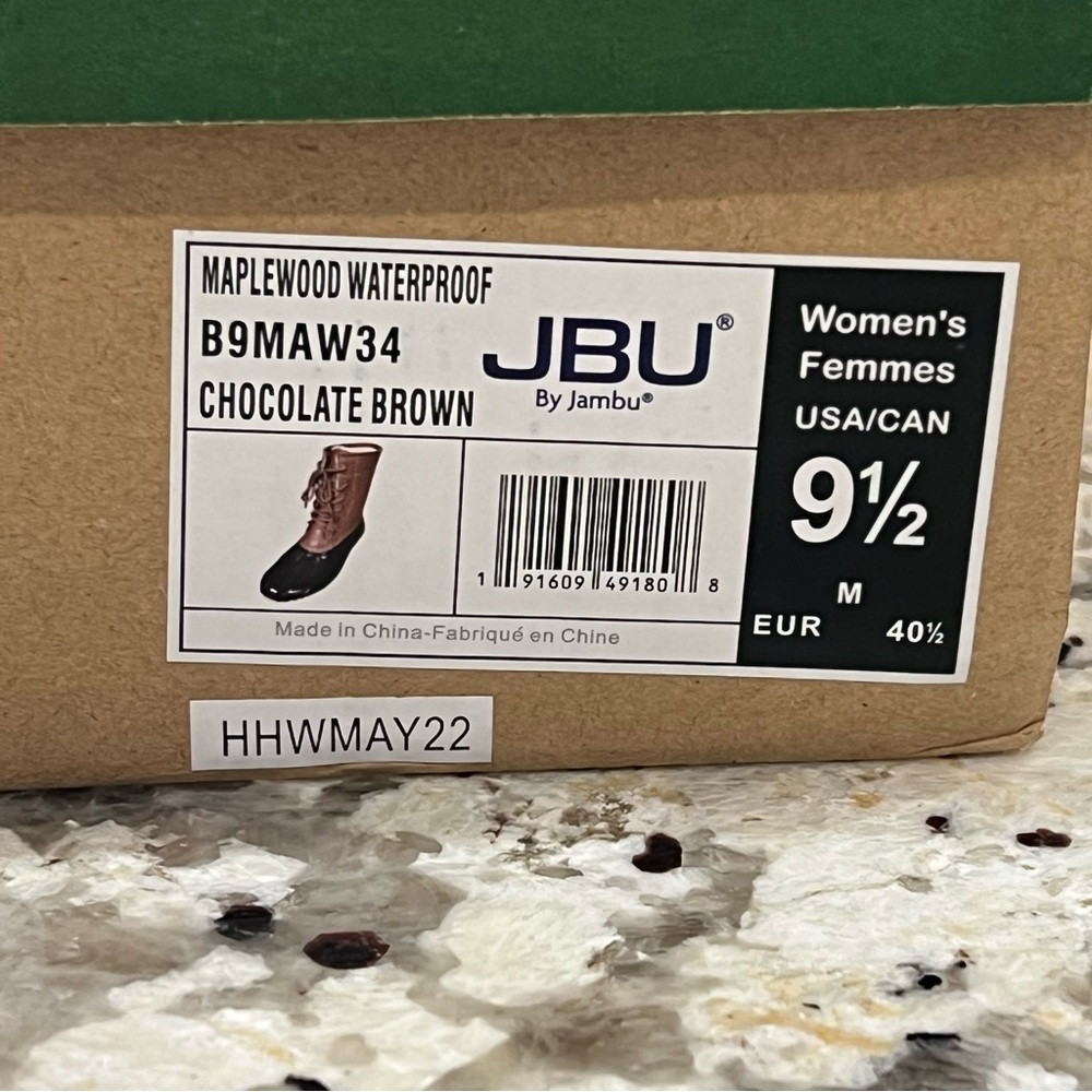NIB JBU Duck Rain Boots Women’s 9.5 Chocolate Brown Maplewood Waterproof NWT - Picture 8 of 10